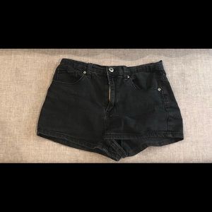 Black H&M high waisted jean shorts